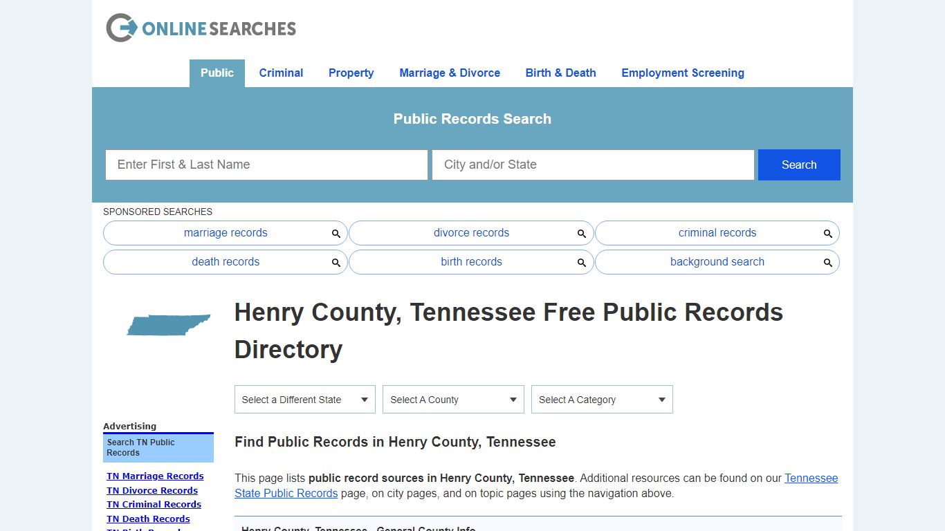 Henry County, Tennessee Public Records Directory