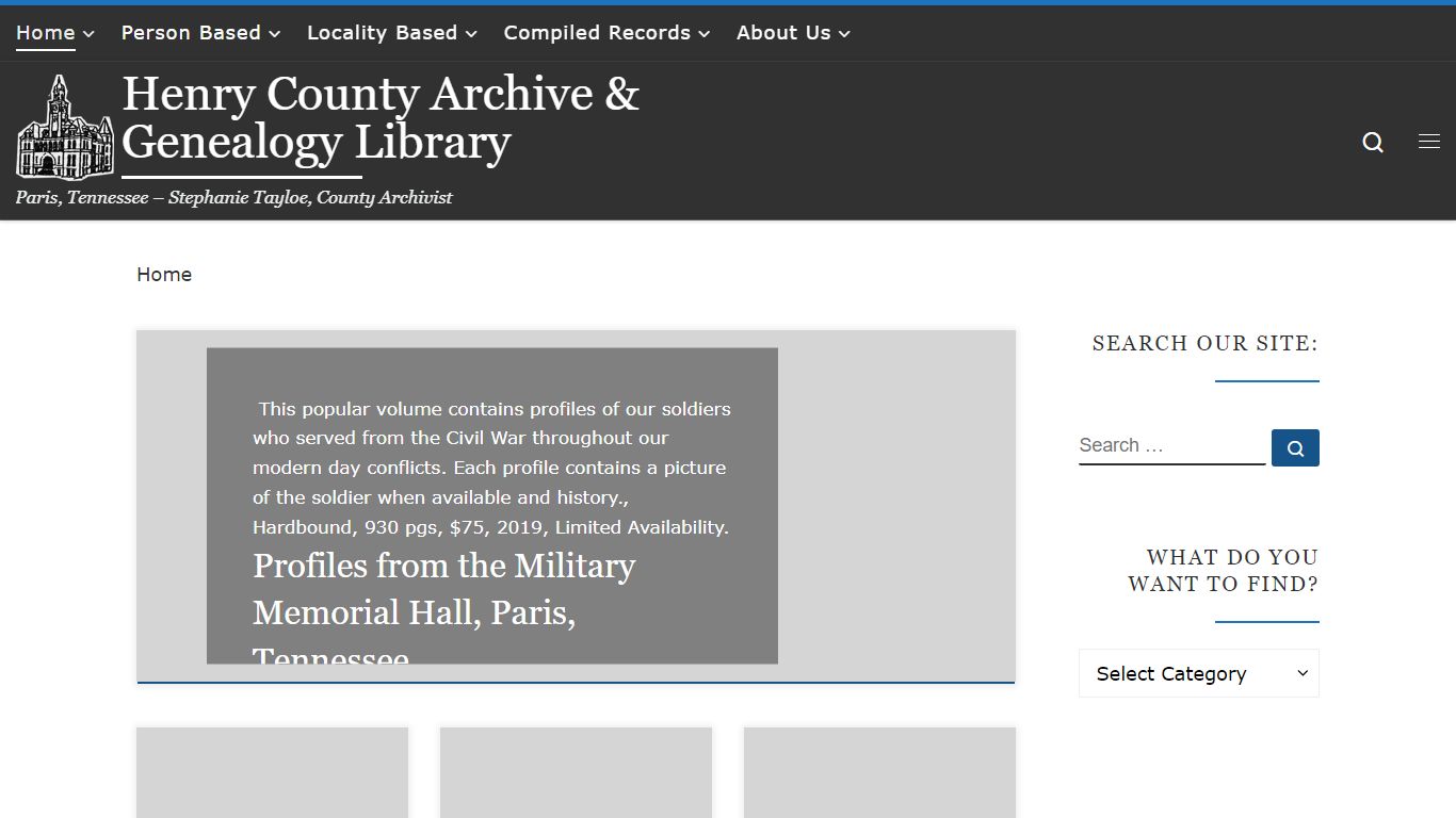 Henry County Archive & Genealogy Library - Paris, Tennessee - Stephanie ...